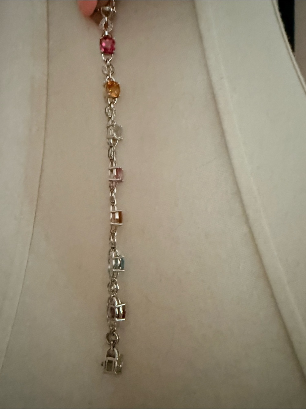 Multi-Color Gemstone Tennis Bracelet - Women Jewelry - Picture 4 of 4